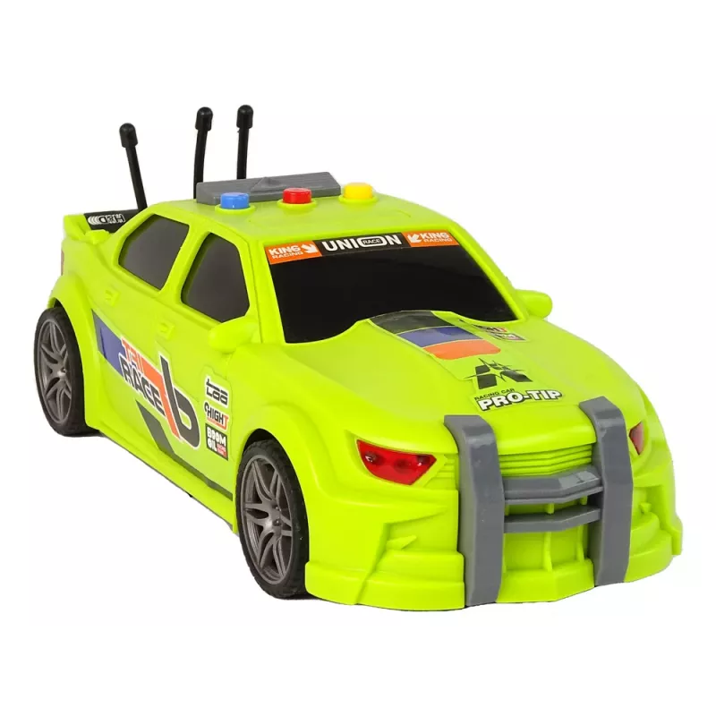 LEAN TOYS Sports Car Racing Lights Sounds Green 1:16