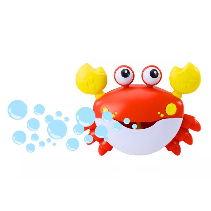 LEAN TOYS Red Crab Bubble Machine - Automatic Bubble Blower with Music, Suction Cups, for Indoor/Outdoor/Bath