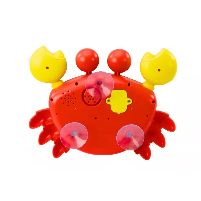 LEAN TOYS Red Crab Bubble Machine - Automatic Bubble Blower with Music, Suction Cups, for Indoor/Outdoor/Bath