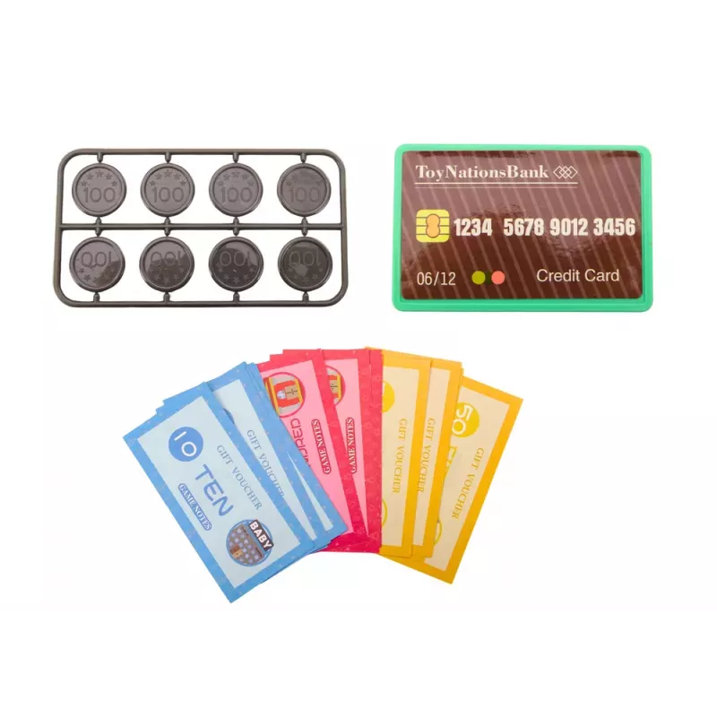 LEAN TOYS Cash Register Learning to Count Coins Shopping Cart Lights Sounds Pink
