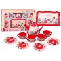 LEAN TOYS Coffee Tea Set Cups Kettle Tray Red Cafe 15 pcs.