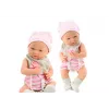 LEAN TOYS Baby Doll in White and Pink Clothes, Hat, Pacifier, Bib, Quilt