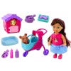 LEAN TOYS Doll With Dogs Dog Doll Kennel Accessories Pink Puppy 16 pcs.