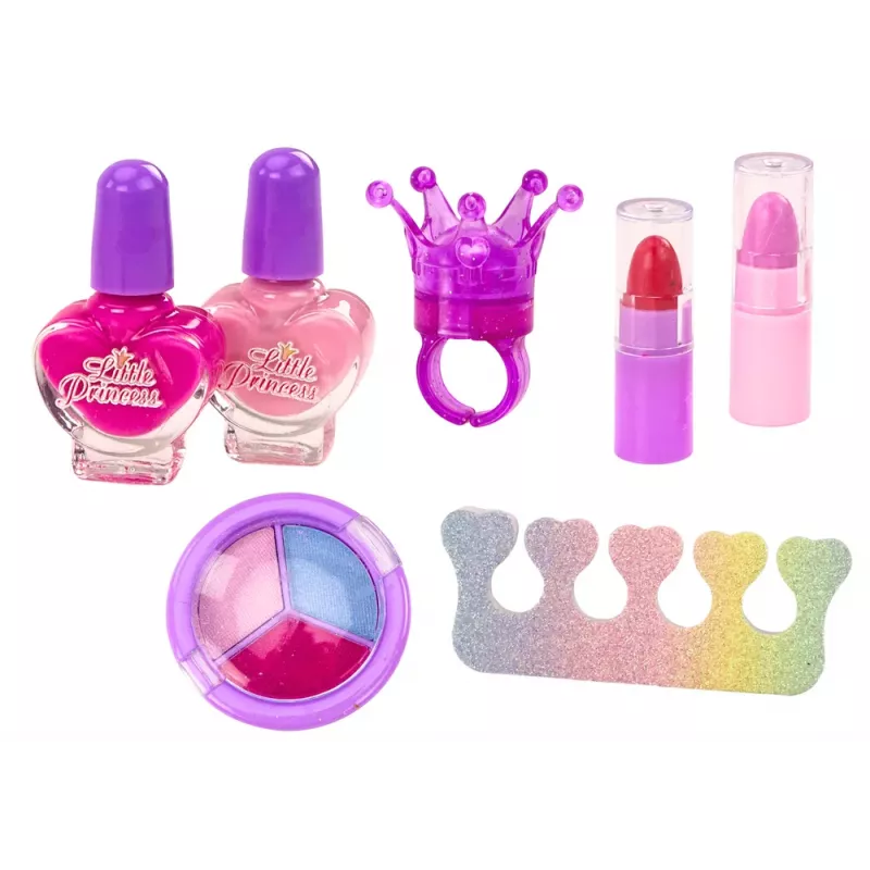 LEAN TOYS Beauty Set In Plush Cosmetic Bag Unicorn Nail Polish Shadows