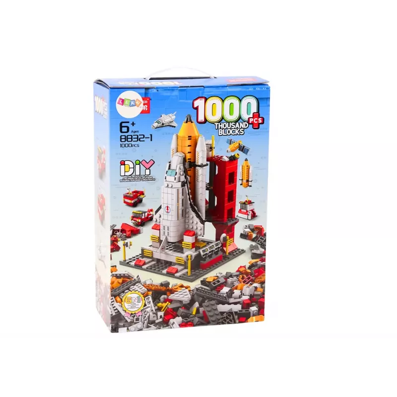 LEAN TOYS Construction Bricks Space Rocket 6in1 Space Vehicles 1000 pcs.