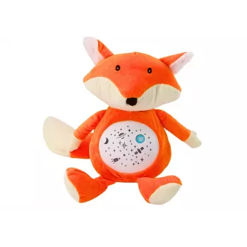 LEAN TOYS Plush Teddy Bear Sleeping Lights Sounds Night and Day Mode Fox