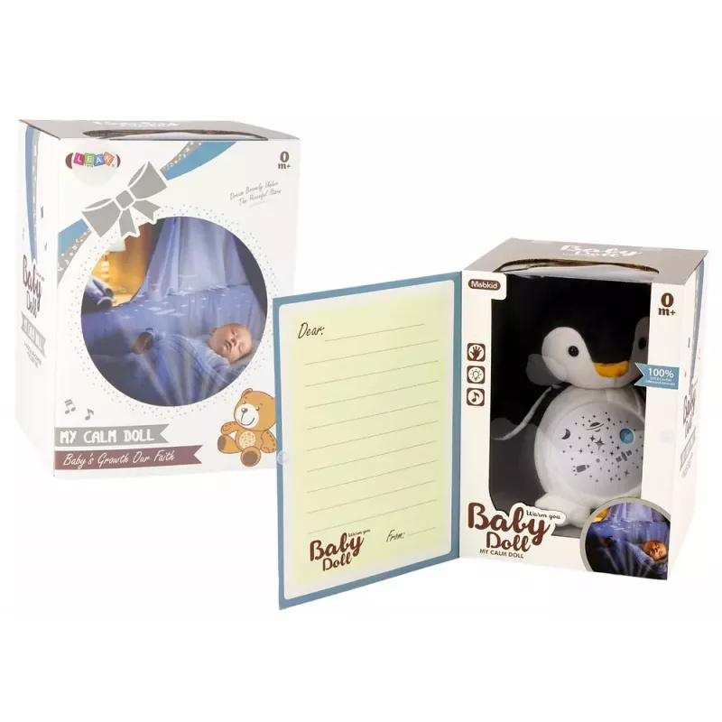 LEAN TOYS Teddy Bear Sleeping Lights Sounds Night and Day Mode Penguin