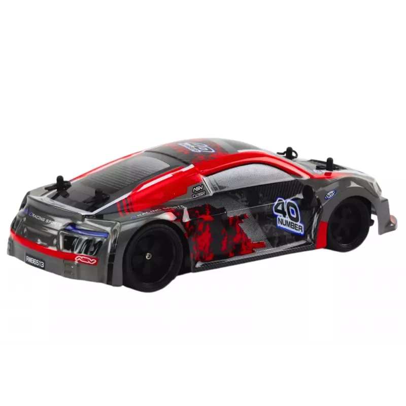 LEAN TOYS RC Remote Control Car 1:18 Rubber Wheels Drift Red