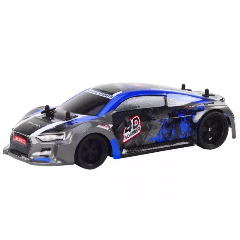 LEAN TOYS RC Remote Control Car 1:18 Rubber Wheels Drift Blue