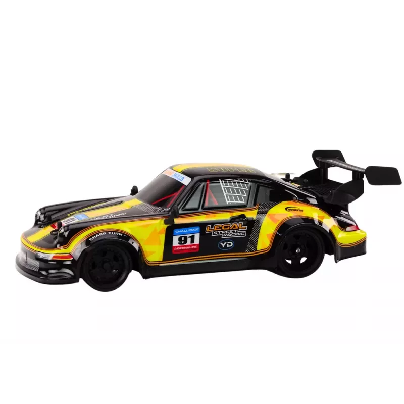 LEAN TOYS RC Remote Control Car 1:16 Rubber Wheels Drift Yellow