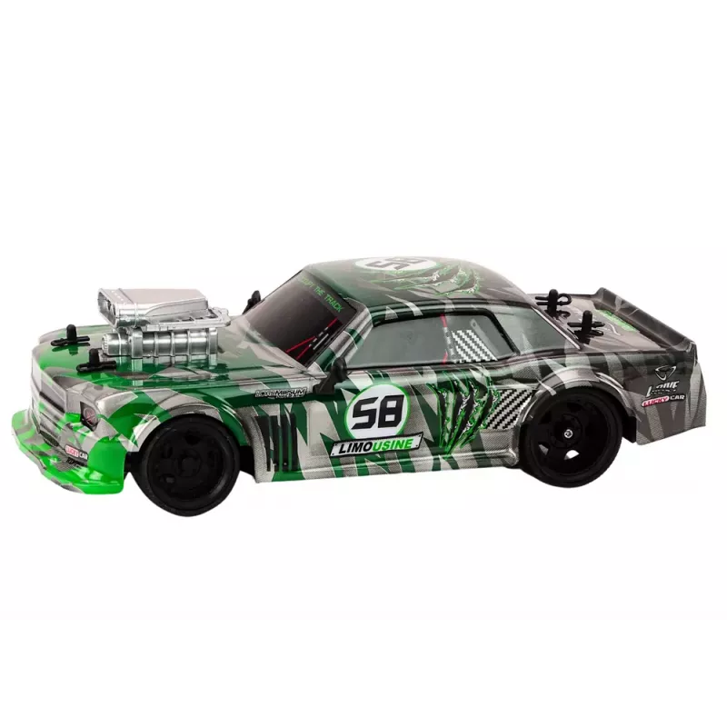 LEAN TOYS RC Remote Control Car 1:16 Drift Rubber Wheels Green