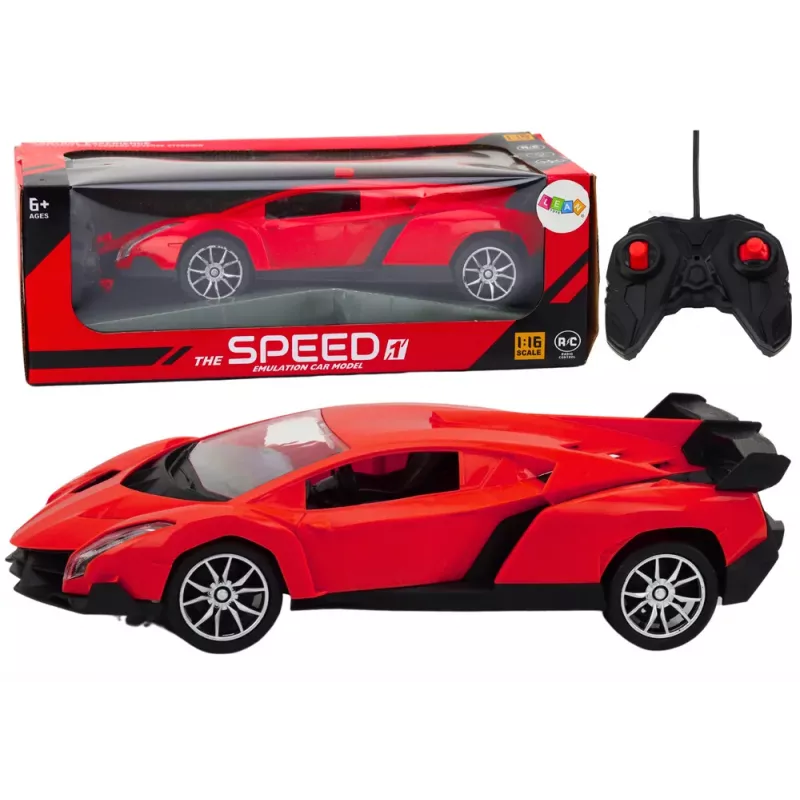 LEAN TOYS Remote Controlled Sports Car Red 1:16 RC Car