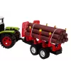 LEAN TOYS Farm Tractor with Wood Trailer and 9 Bali Trees - Green Drive