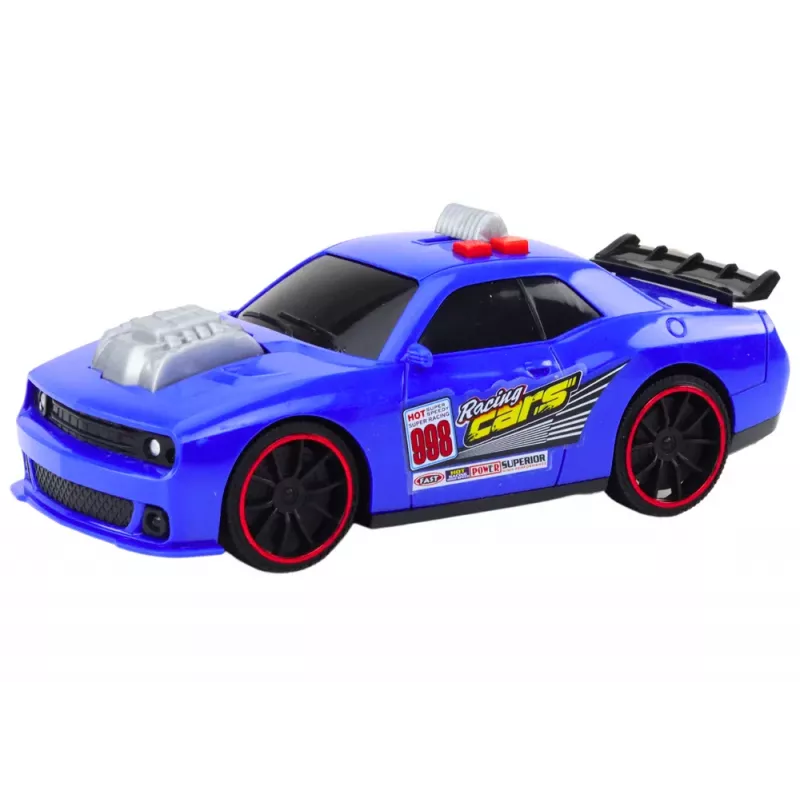 LEAN TOYS Race Car Lights Sounds Opening Engine Blue