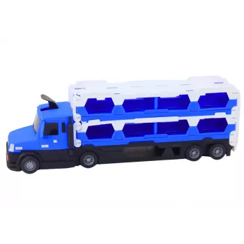 LEAN TOYS Lora Tow Truck Race Track 2in1 Lights Sounds Signs Cars Blue