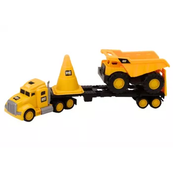 LEAN TOYS Set of Construction Machinery Truck Dump Truck Movable Yellow