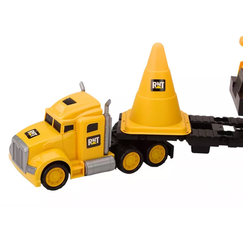 LEAN TOYS Set of Construction Machinery Truck Dump Truck Movable Yellow