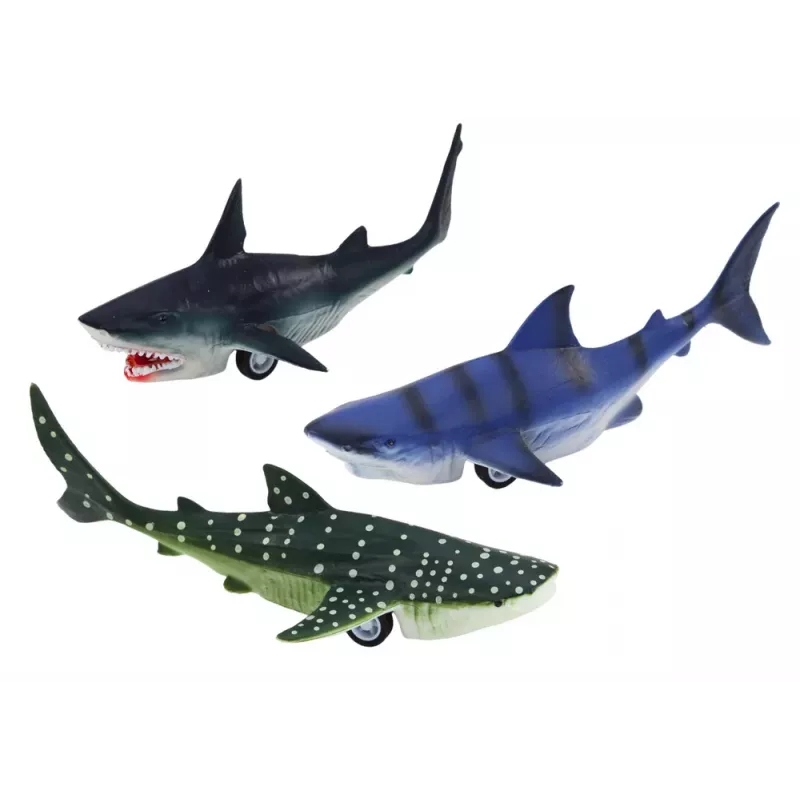 LEAN TOYS Figurines Vehicles Sea Animals Friction Drive Shark Killer Whale 6 pcs