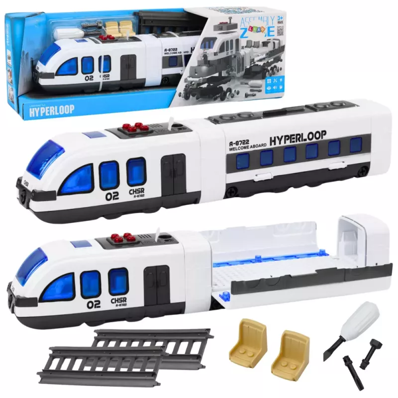 LEAN TOYS Passenger Train Turning Tracks DIY Sounds Lights