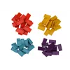 LEAN TOYS Red Dinosaur Battery Operated Car Arranging Colorful Dominoes 4 Colors of Blocks