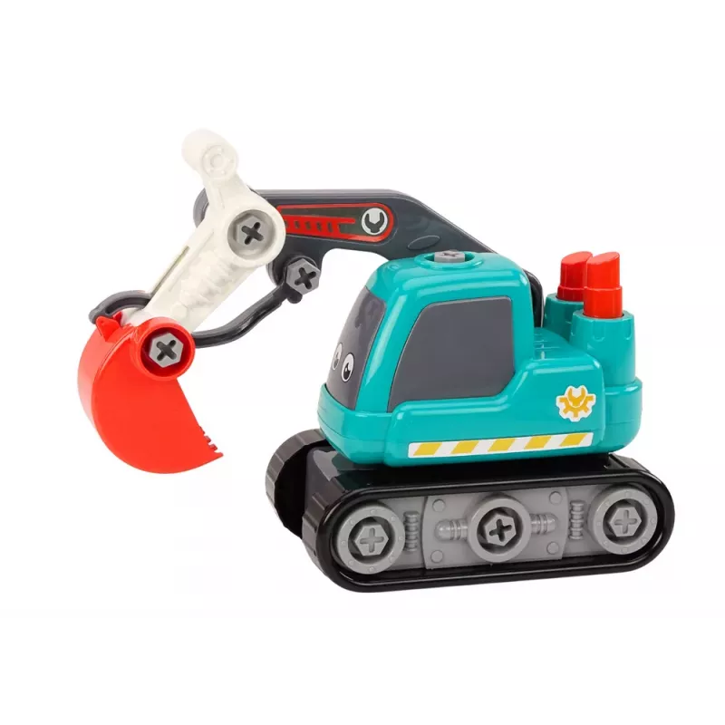 LEAN TOYS Cartoon Crawler Excavator For Turning DIY Turquoise