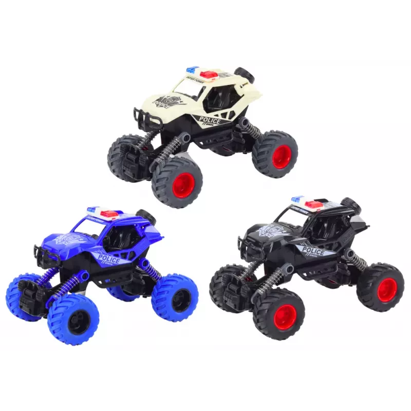 LEAN TOYS Police Car Friction Drive 3 Off-Road Colors