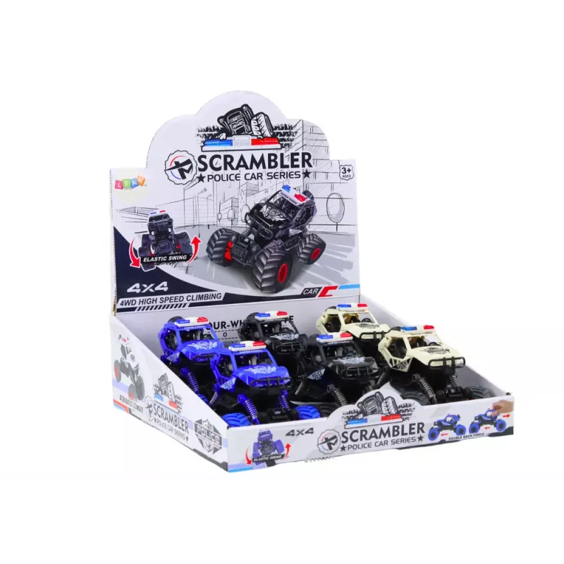 LEAN TOYS Police Car Friction Drive 3 Off-Road Colors