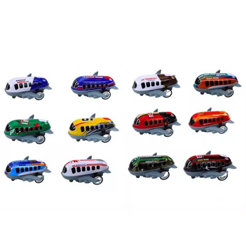 LEAN TOYS Set of 12 Toy Cars, Powered Planes, 5cm Road Signs