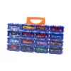 LEAN TOYS 16-Piece Die-Cast Car Set with Springs in Metal Suitcase