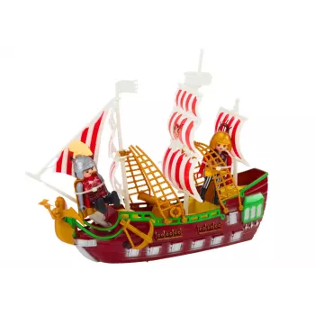 LEAN TOYS Roman Ship with Lights, Sounds, Catapult, and Palm Trees