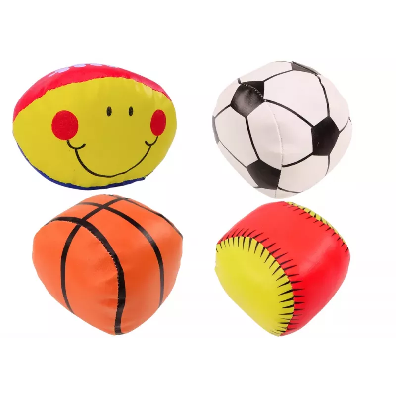 LEAN TOYS Soft Sports Balls Set - Basketball, Rugby, Football, Baseball - 4 Pieces