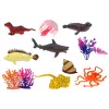 LEAN TOYS Egg with Marine Animal, Plant and Octopus Figurines - 26 Piece Set