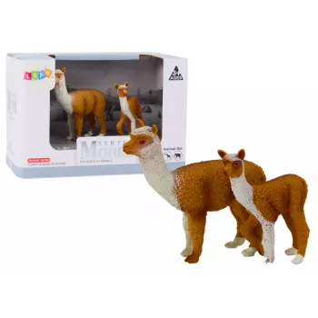 LEAN TOYS Figurine Adult Llama 8 cm with a Young Llama 6 cm Animals of the World