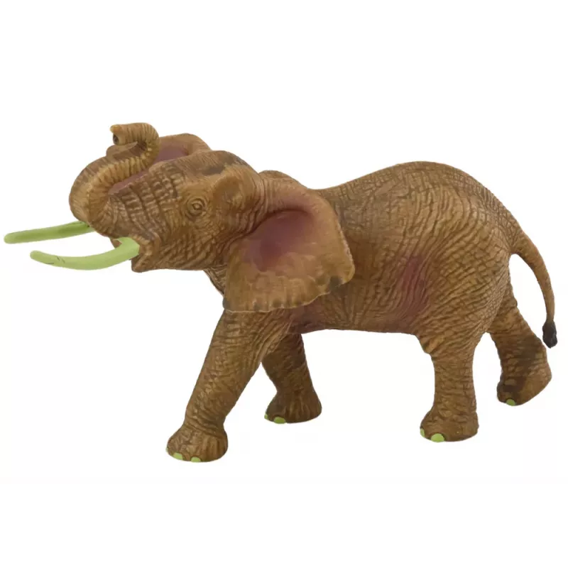 LEAN TOYS Collectible Figurine African Elephant With Raised Trunk Safari