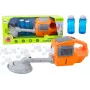 LEAN TOYS Soap Bubble Machine Lawn Mower Trimmer Two Liquids Orange