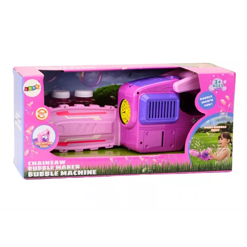 LEAN TOYS Soap Bubble Machine Chainsaw Pink