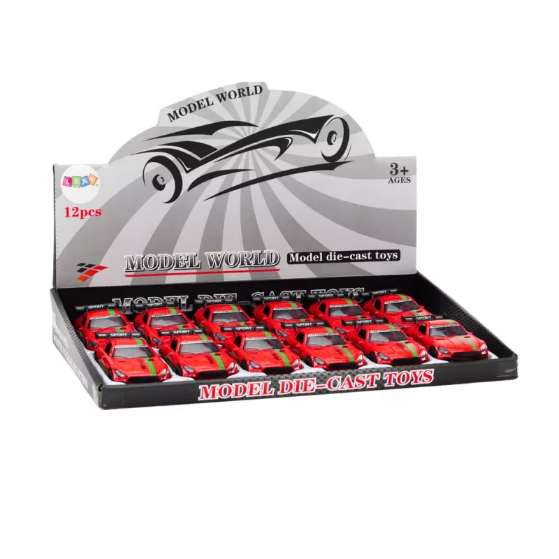 LEAN TOYS Sports Car 1:32 Action Figure Spoiler Metal Red Sounds
