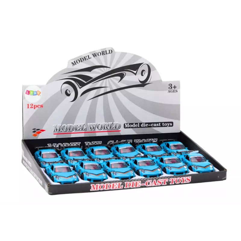 LEAN TOYS Sports Car 1:32 Die-Cast Metal Action Figure Blue Spoiler