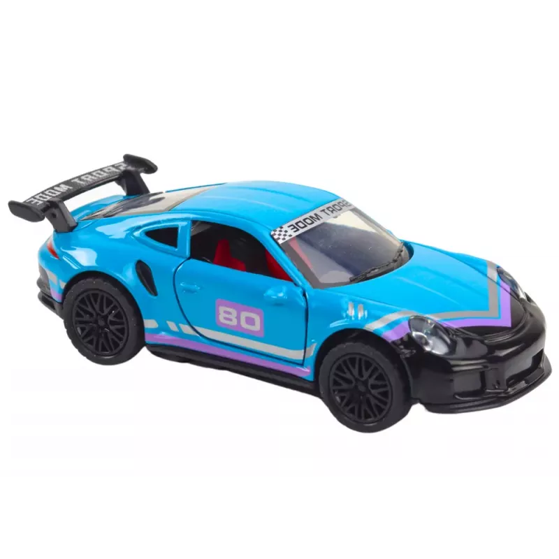 LEAN TOYS Car Sports Car 1:32 Friction Drive Metal Turquoise