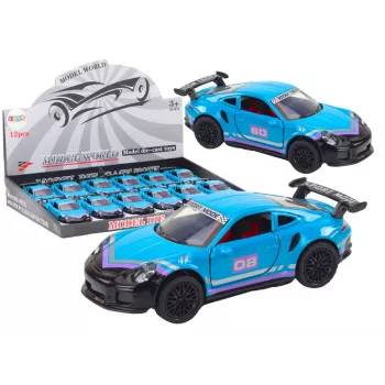 LEAN TOYS Car Sports Car 1:32 Friction Drive Metal Turquoise
