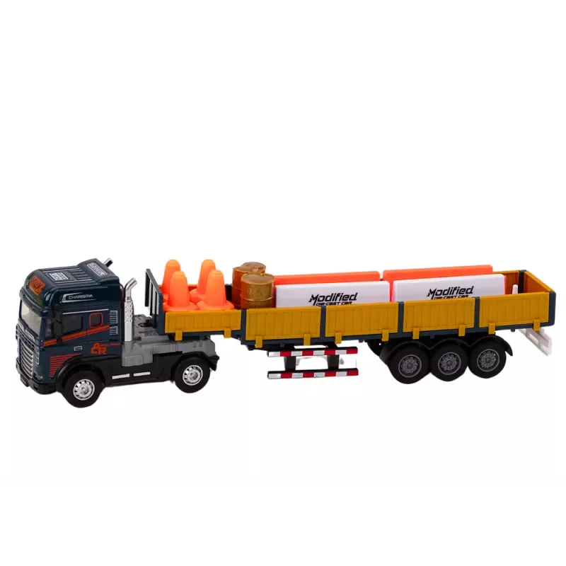 LEAN TOYS Truck With Trailer Blue 1:24 TIR Car Truck Accessories Sounds