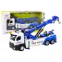 LEAN TOYS Truck With Crane Two Metal Hooks White And Blue Lights Sounds