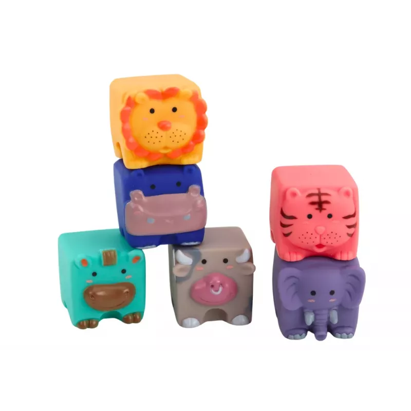 LEAN TOYS Soft Educational Blocks Animals Numbers Letters Colorful 12 Pcs
