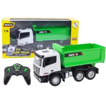 LEAN TOYS Remote Control RC Truck Tipper 1:18 Green