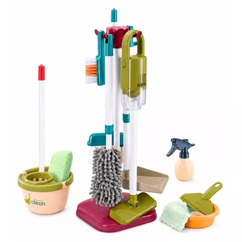 LEAN TOYS Cleaning Set with Vacuum Cleaner Mop Stand Accessories for Children 23 pcs.