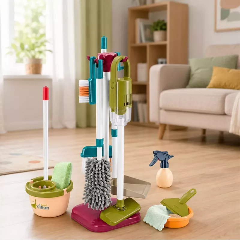 LEAN TOYS Cleaning Set with Vacuum Cleaner Mop Stand Accessories for Children 23 pcs.