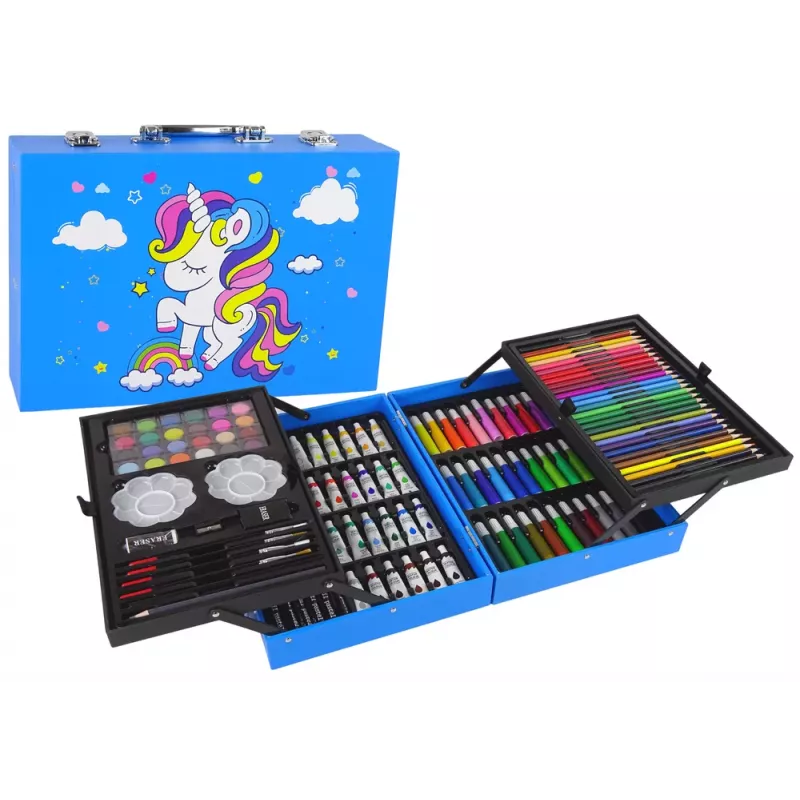 LEAN TOYS Large Art Set in a Suitcase 145 Pieces Unicorn