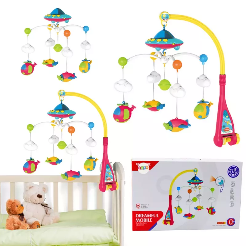 LEAN TOYS Crib Carousel for Baby UFO Planes Projector 108 Melodies