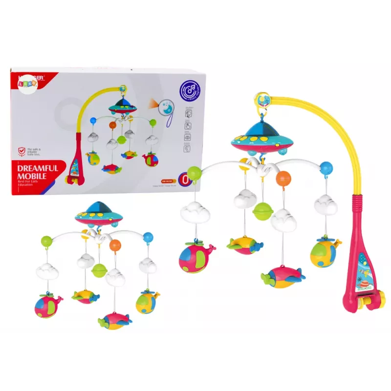 LEAN TOYS Crib Carousel for Baby UFO Planes Projector 108 Melodies