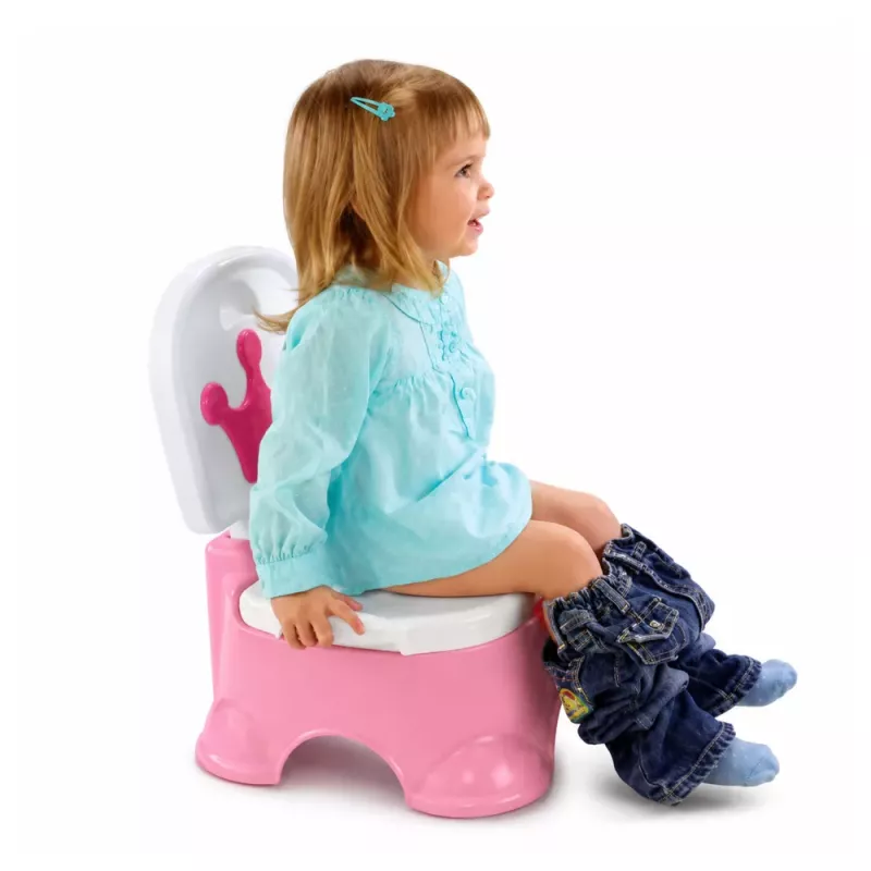 LEAN TOYS Interactive Pink Potty with Crown Musical Toilet for Toddlers 5 in 1